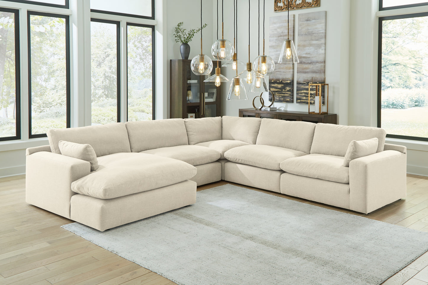Bradenton Furniture Outlet - Ashley Furniture - Elyza Sectional - RAF 5-Piece Sectional with Chaise / Linen - 10006S6