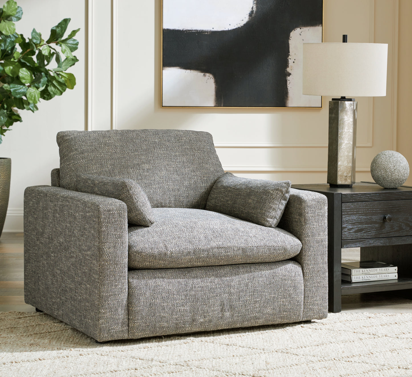 Bradenton Furniture Outlet - Ashley Furniture - Dramatic Living Room - Chair and a Half / Granite - 1170223