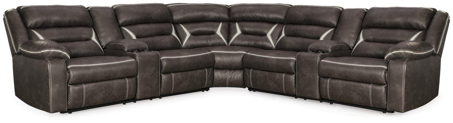 Bradenton Furniture Outlet - Ashley Furniture - Kincord Sectional - 3-Piece Power Reclining Sectional / Midnight - 13104S5