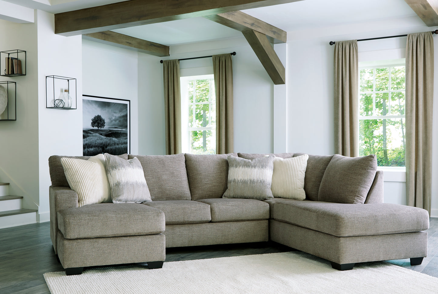 Bradenton Furniture Outlet - Ashley Furniture - Creswell Sectional - LAF 2-Piece Sectional with Chaise / Stone - 15305S1