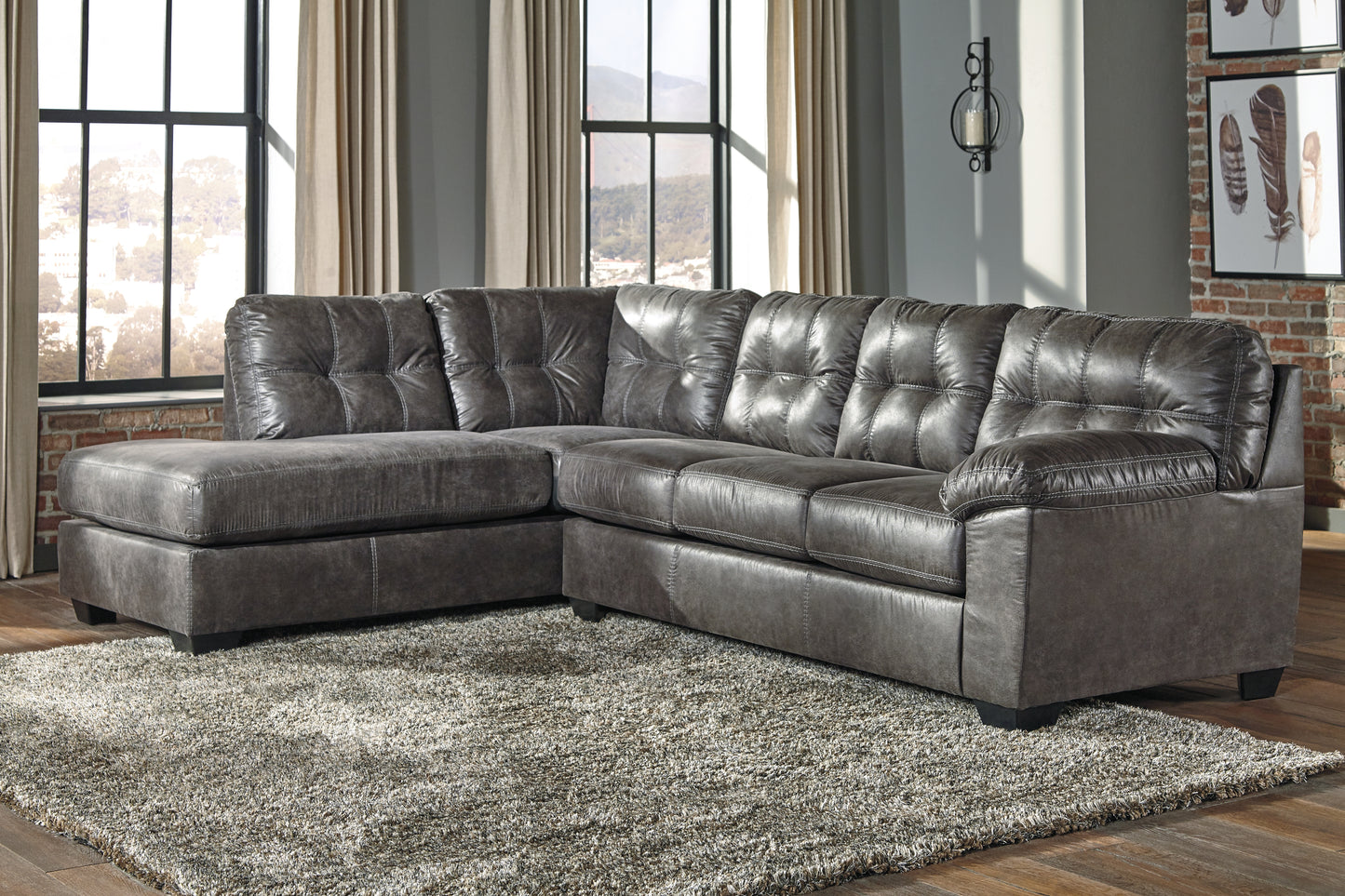 Bradenton Furniture Outlet - Ashley Furniture - Fallston Sectional - RAF 2-Piece Sectional with Chaise / Slate - 17221S1