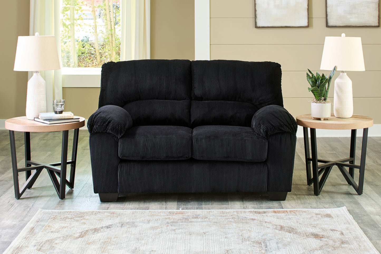 Bradenton Furniture Outlet - Ashley Furniture - SimpleJoy Living Room - Loveseat / Onyx - 2420435