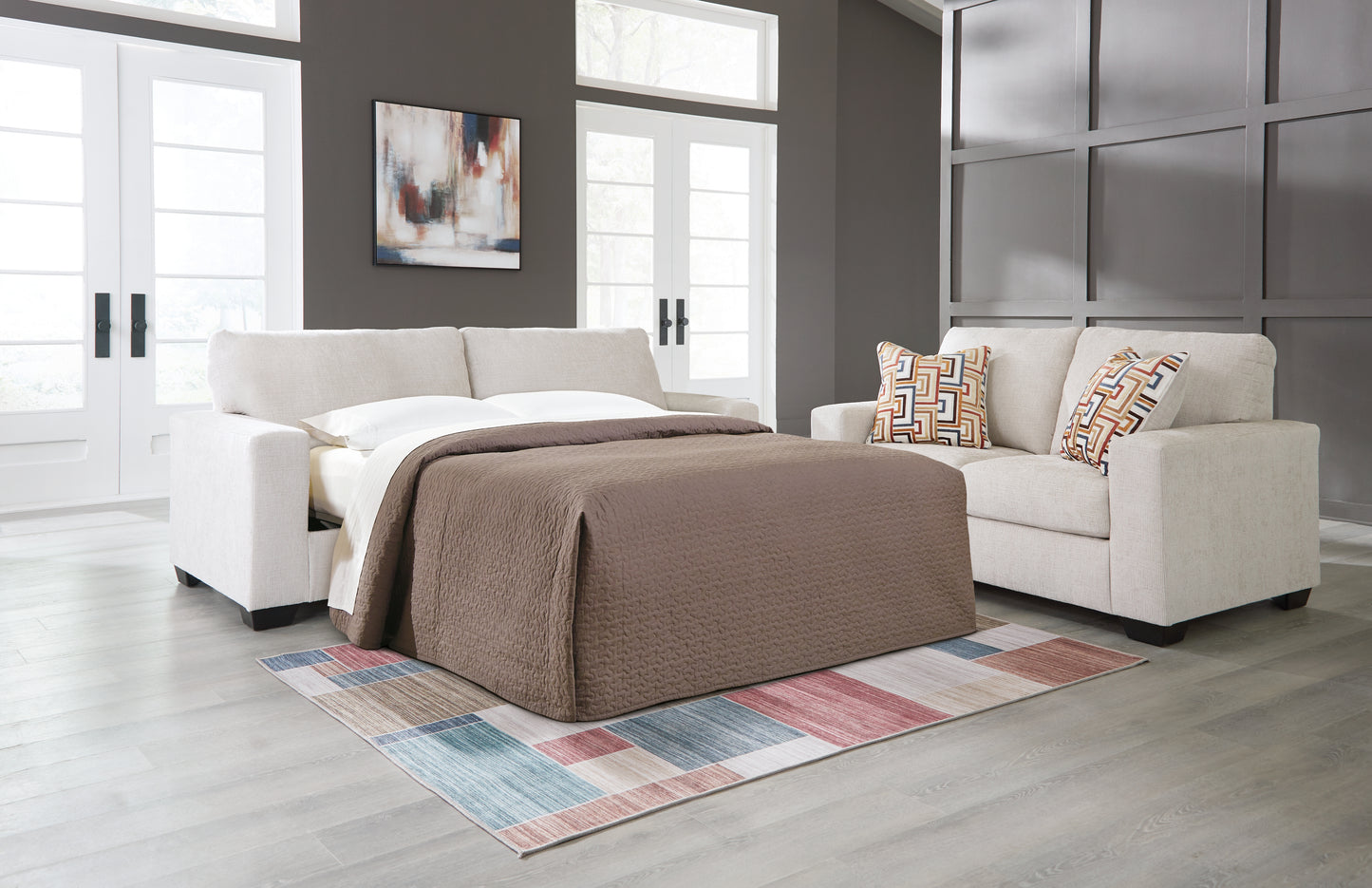 Bradenton Furniture Outlet - Ashley Furniture - Aviemore Living Room - Queen Sofa Sleeper / Stone - 2430539