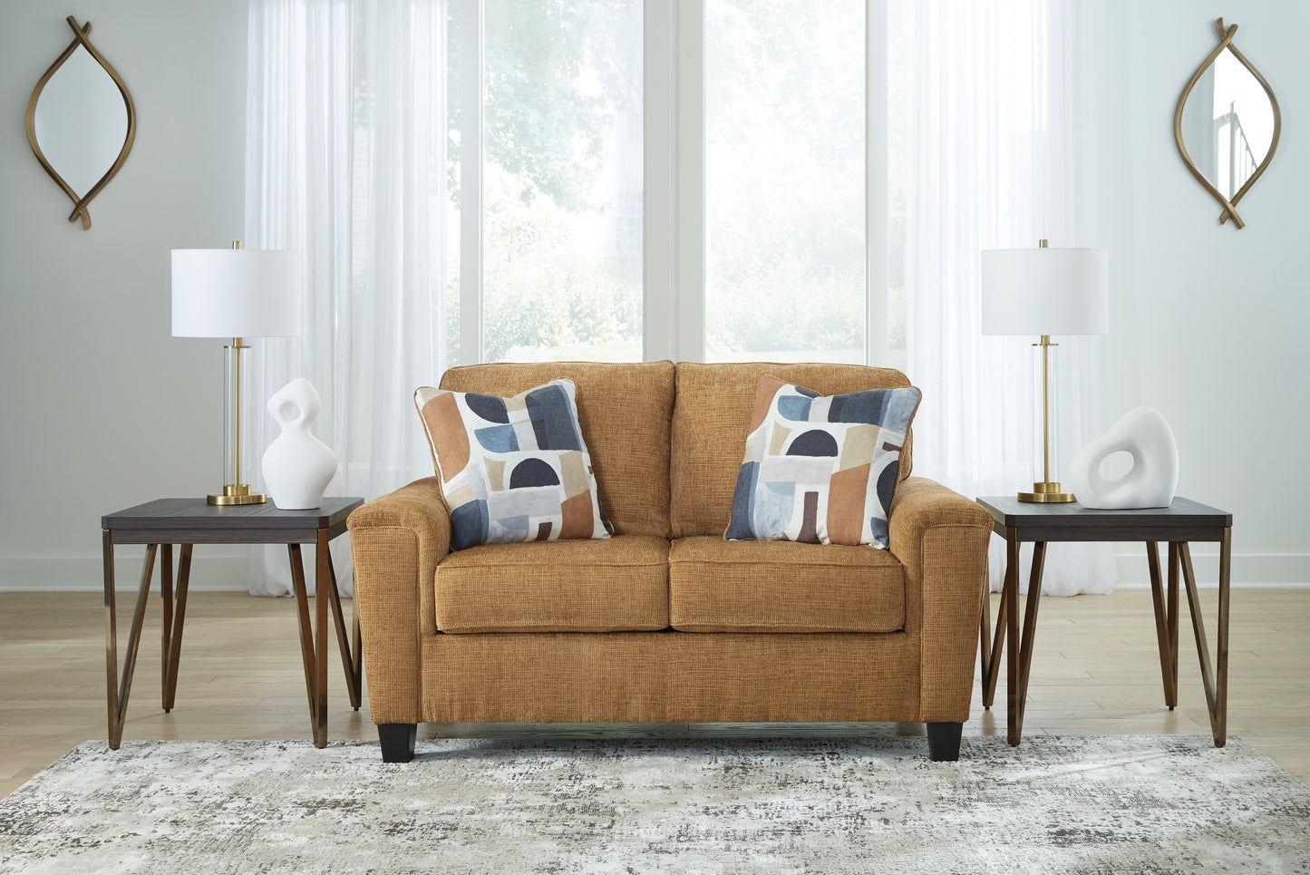Bradenton Furniture Outlet - Ashley Furniture - Erinslane Living Room - Loveseat / Honey - 2520735