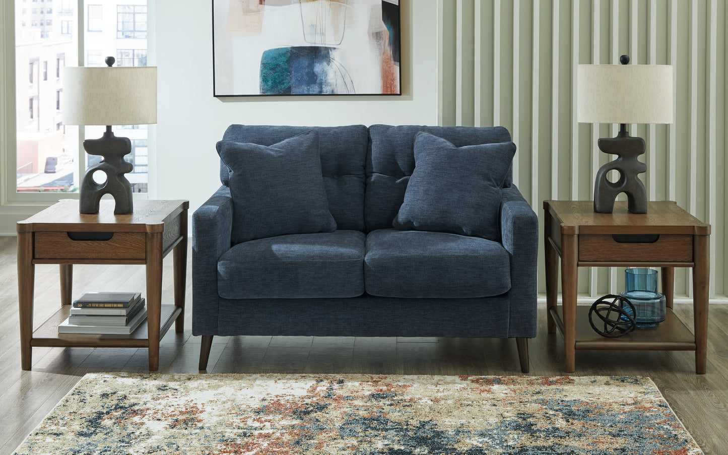 Bradenton Furniture Outlet - Ashley Furniture - Bixler Living Room - Loveseat / Navy - 2610635