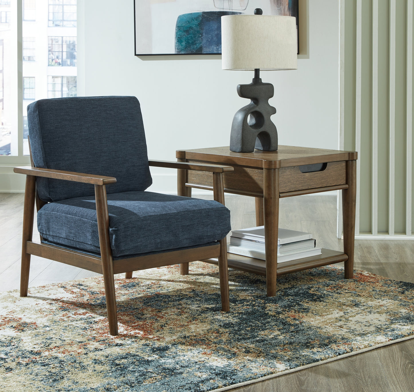 Bradenton Furniture Outlet - Ashley Furniture - Bixler Living Room - Showood Accent Chair / Navy - 2610660
