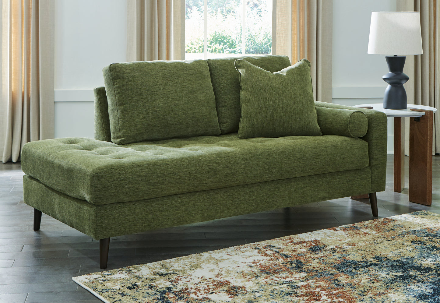 Bradenton Furniture Outlet - Ashley Furniture - Bixler Living Room - RAF Corner Chaise / Olive - 2610717