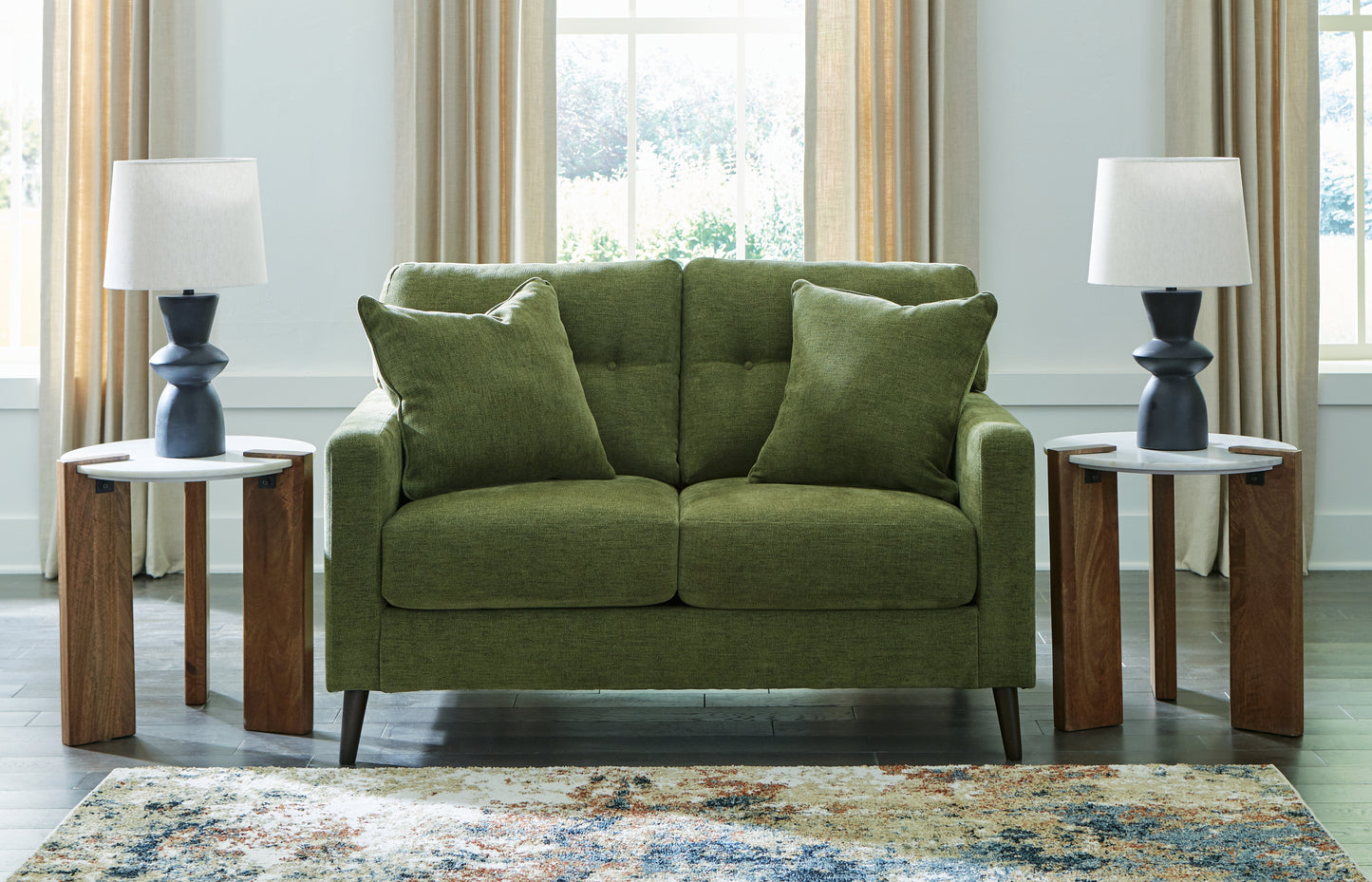 Bradenton Furniture Outlet - Ashley Furniture - Bixler Living Room - Loveseat / Olive - 2610735