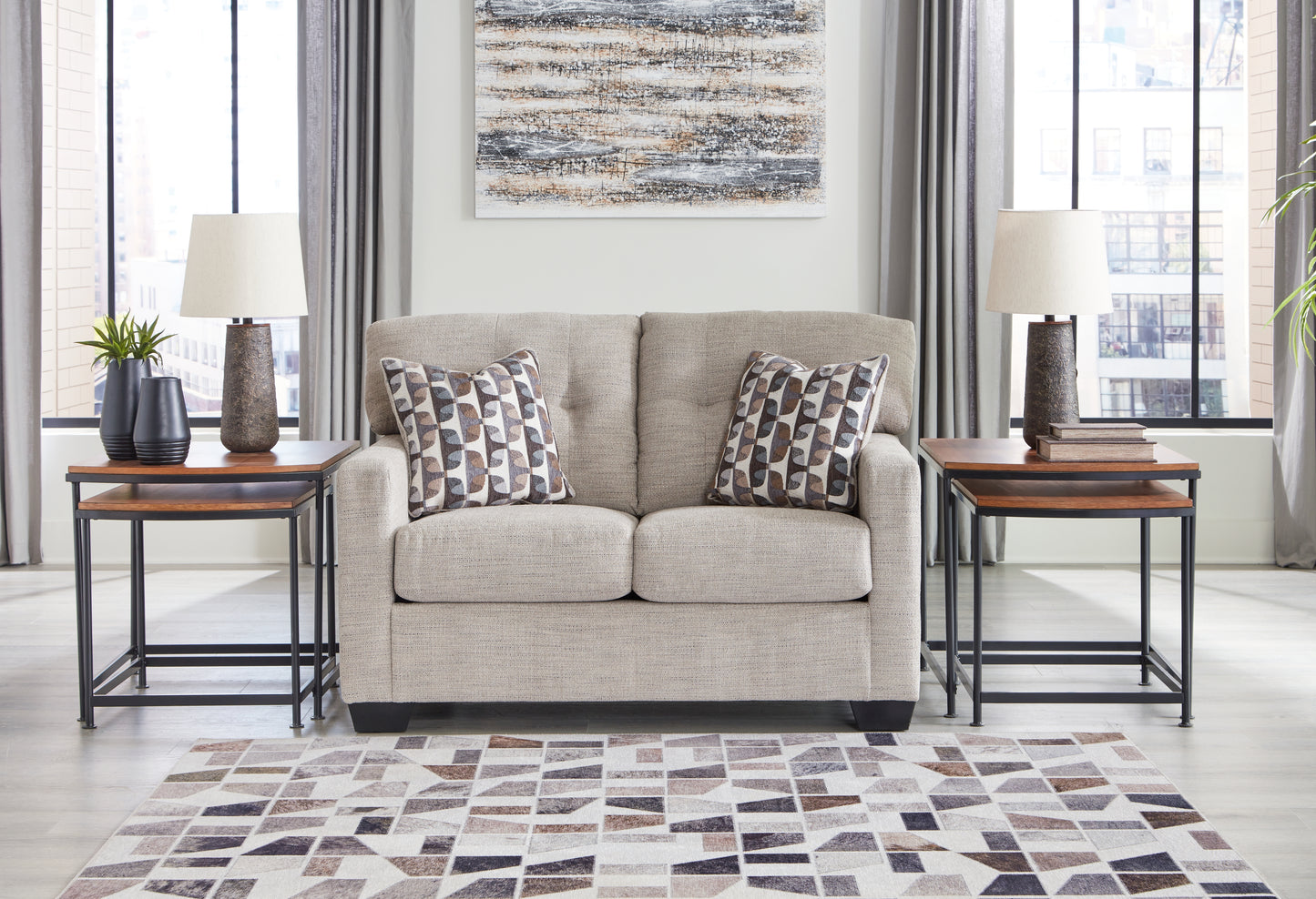 Bradenton Furniture Outlet - Ashley Furniture - Mahoney Living Room - Loveseat / Pebble - 3100435