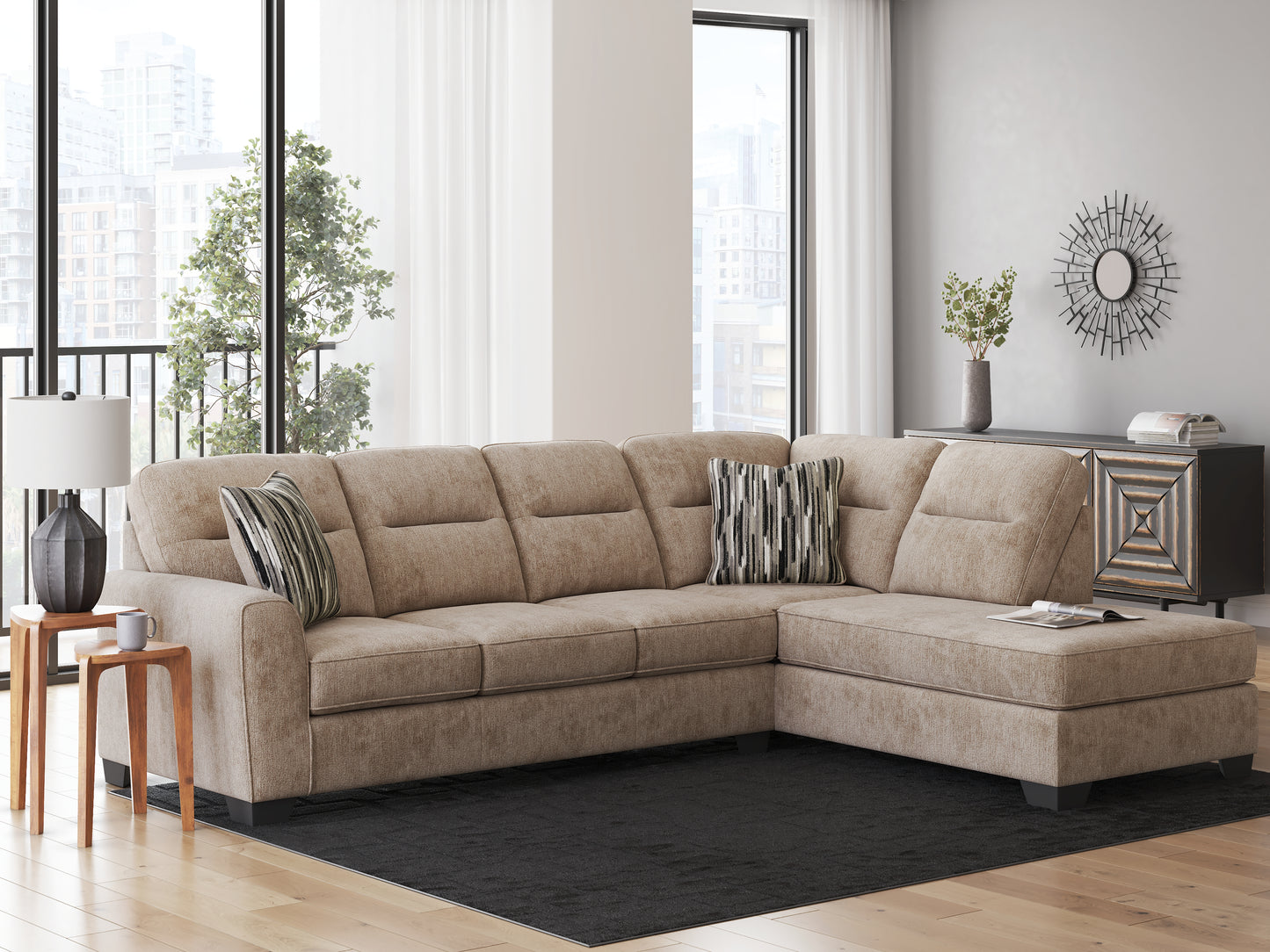 Bradenton Furniture Outlet - Ashley Furniture - Olten Sectional - LAF 2-Piece Sectional with Chaise / Mocha - 31304S2