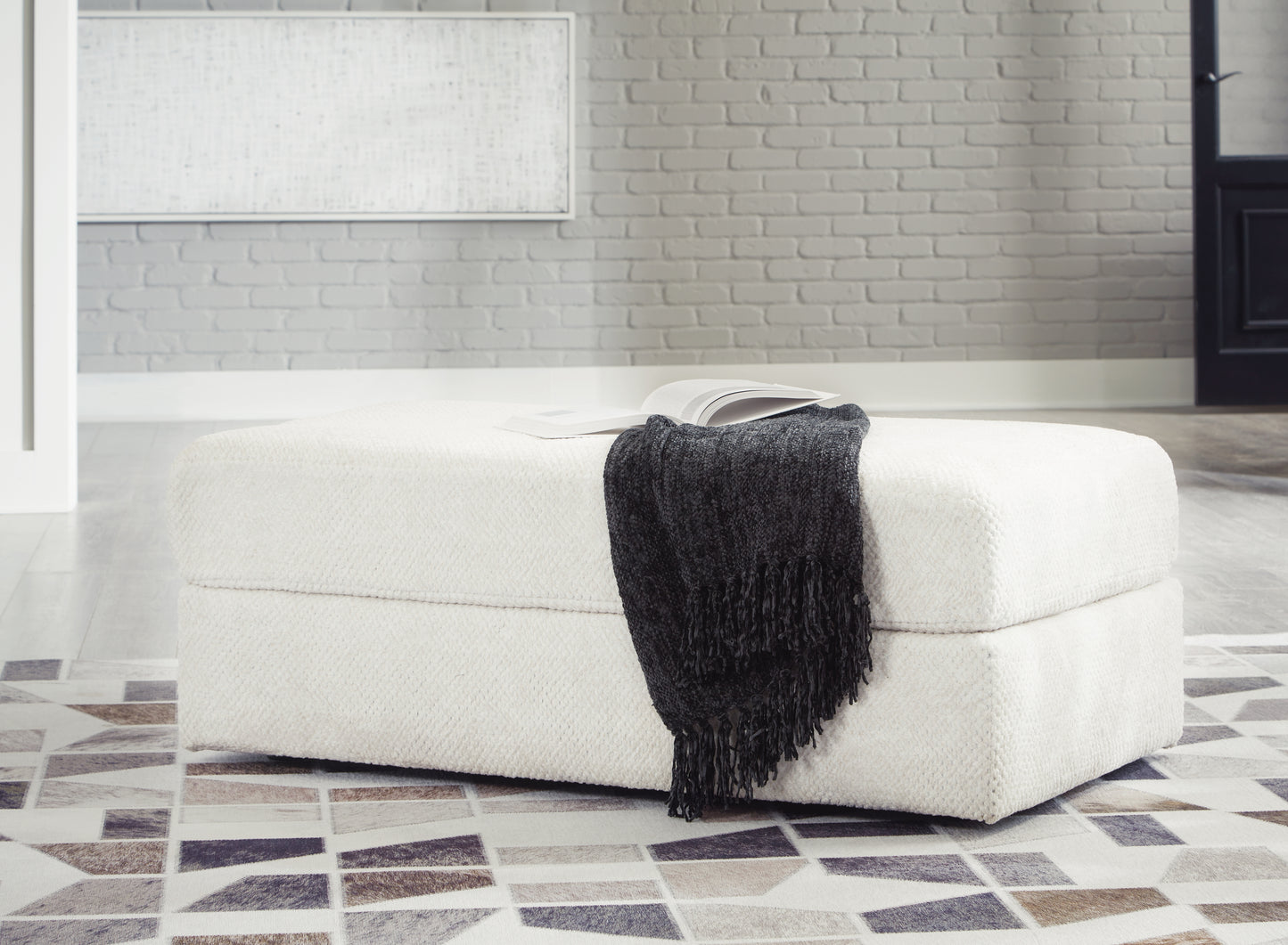 Bradenton Furniture Outlet - Ashley Furniture - Karinne Living Room - Oversized Accent Ottoman / Linen - 3140308