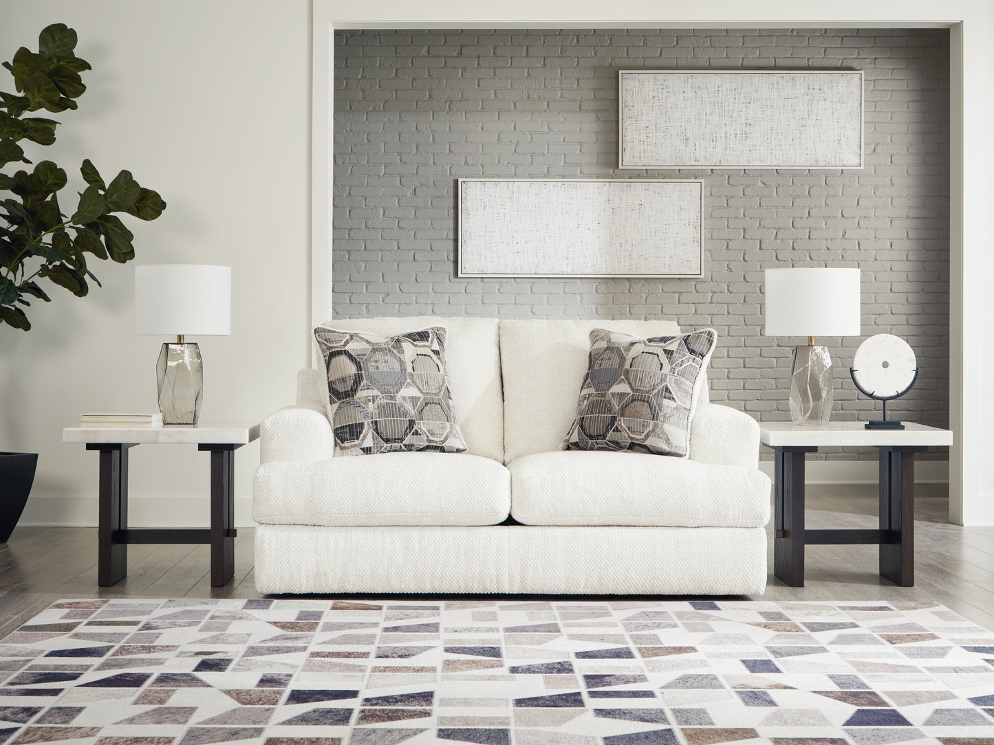 Bradenton Furniture Outlet - Ashley Furniture - Karinne Living Room - Loveseat / Linen - 3140335