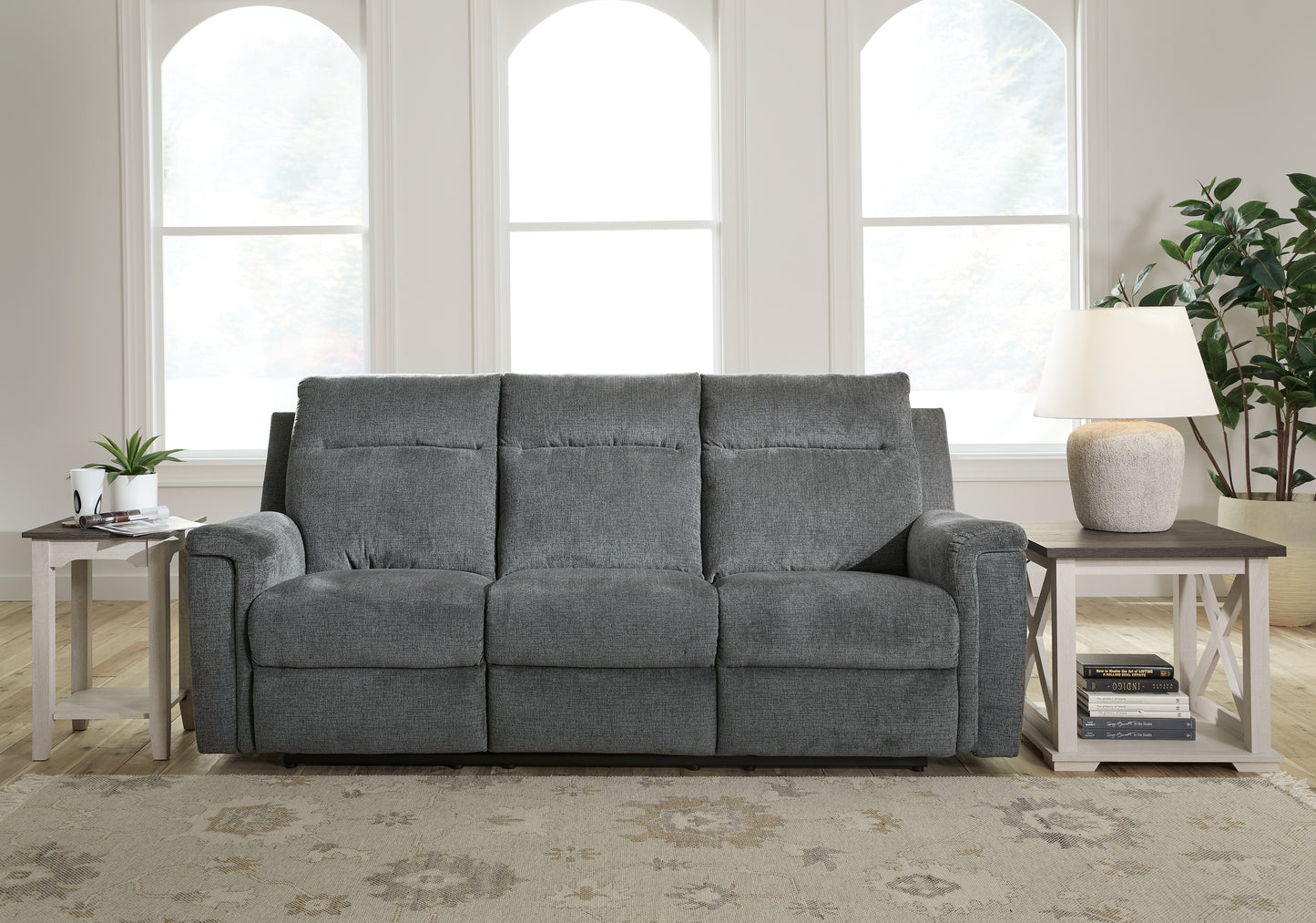 Bradenton Furniture Outlet - Ashley Furniture - Barnsana Living Room - Reclining Power Sofa / Gravel - 3320287