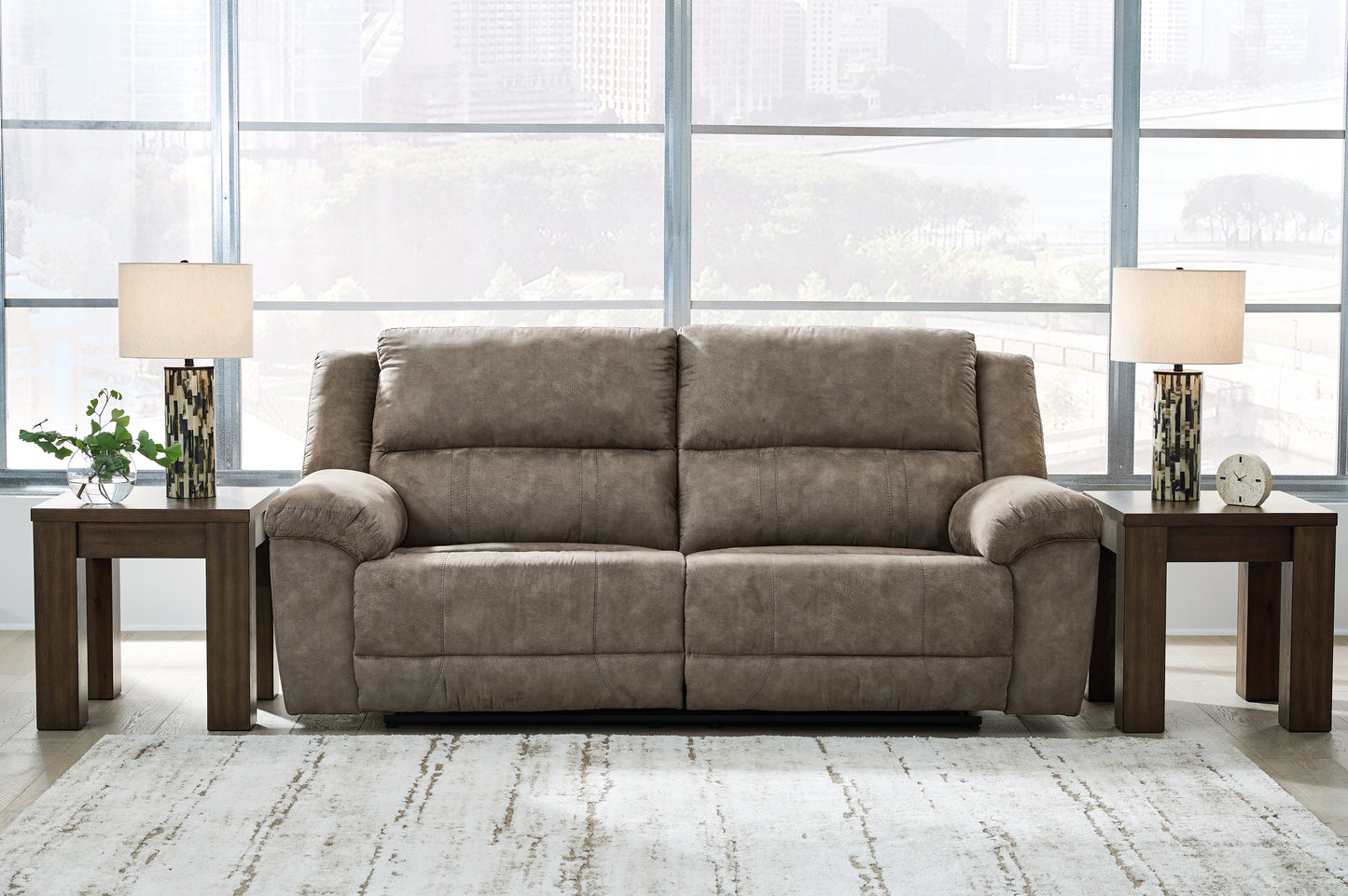 Bradenton Furniture Outlet - Ashley Furniture - Laresview Living Room - 2 Seat Reclining Sofa / Fossil - 3720381