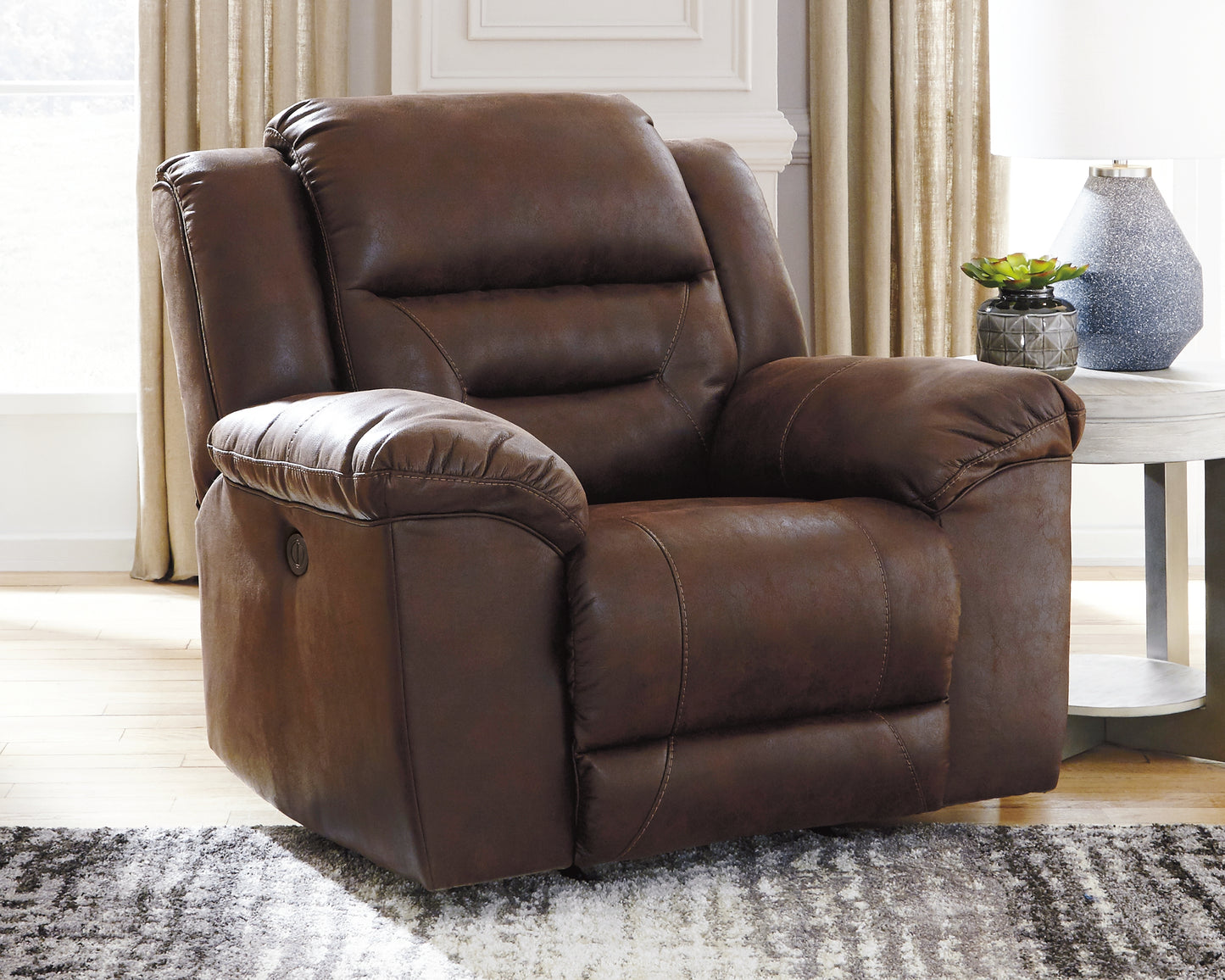 Bradenton Furniture Outlet - Ashley Furniture - Stoneland Living Room - Power Rocker Recliner / Chocolate - 3990498