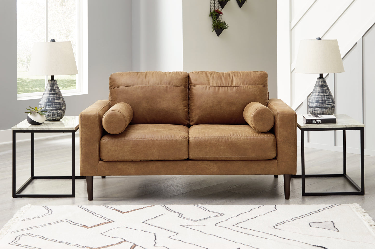 Bradenton Furniture Outlet - Ashley Furniture - Telora Living Room - Loveseat / Caramel - 4100235