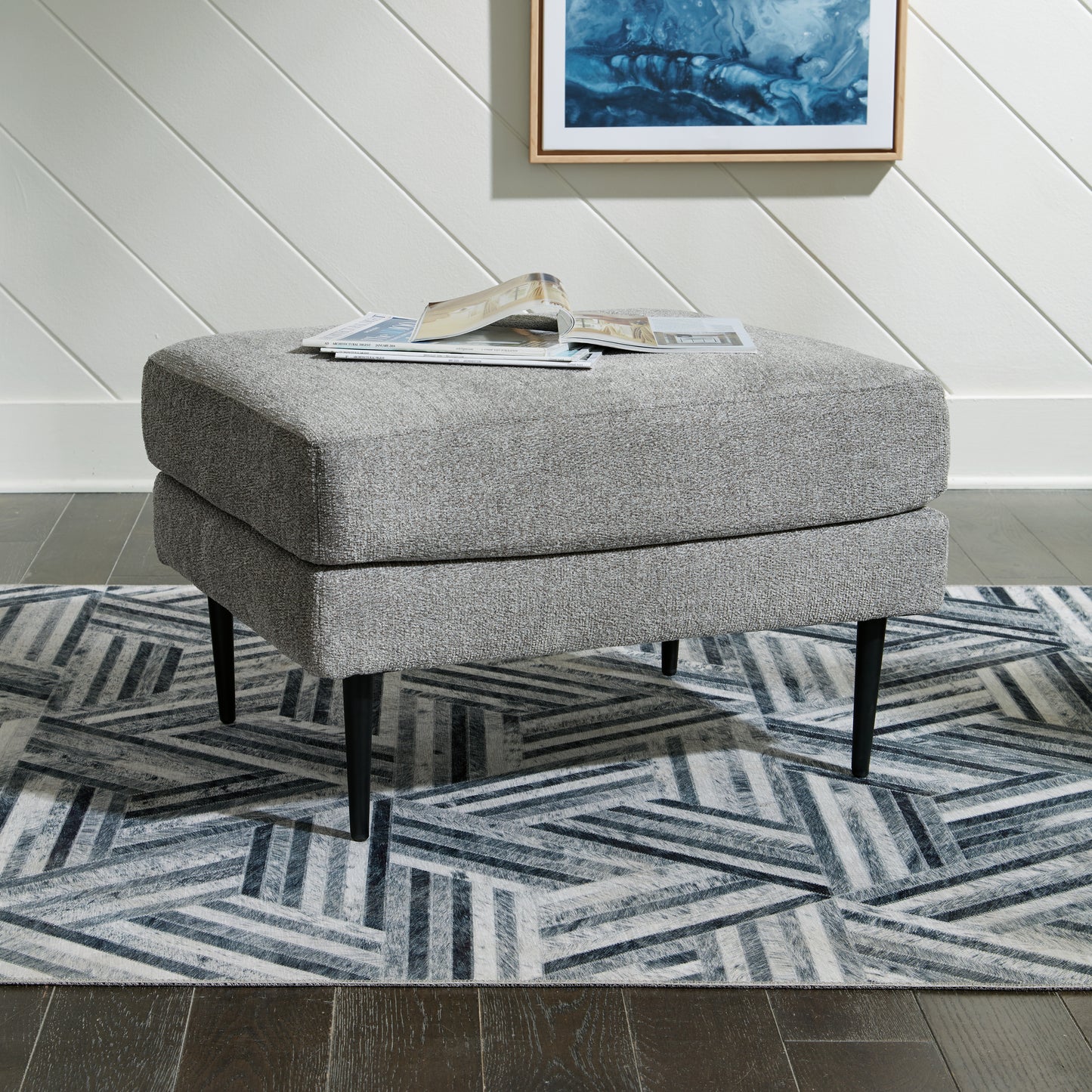 Bradenton Furniture Outlet - Ashley Furniture - Hazela Living Room - Ottoman / Charcoal - 4110214