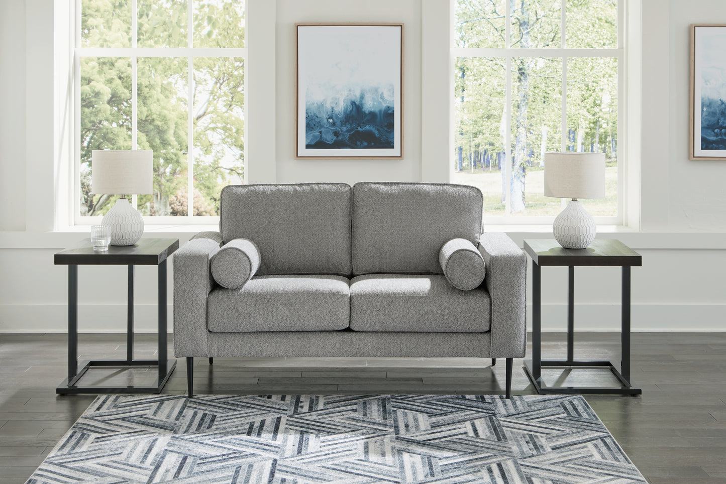 Bradenton Furniture Outlet - Ashley Furniture - Hazela Living Room - Loveseat / Charcoal - 4110235