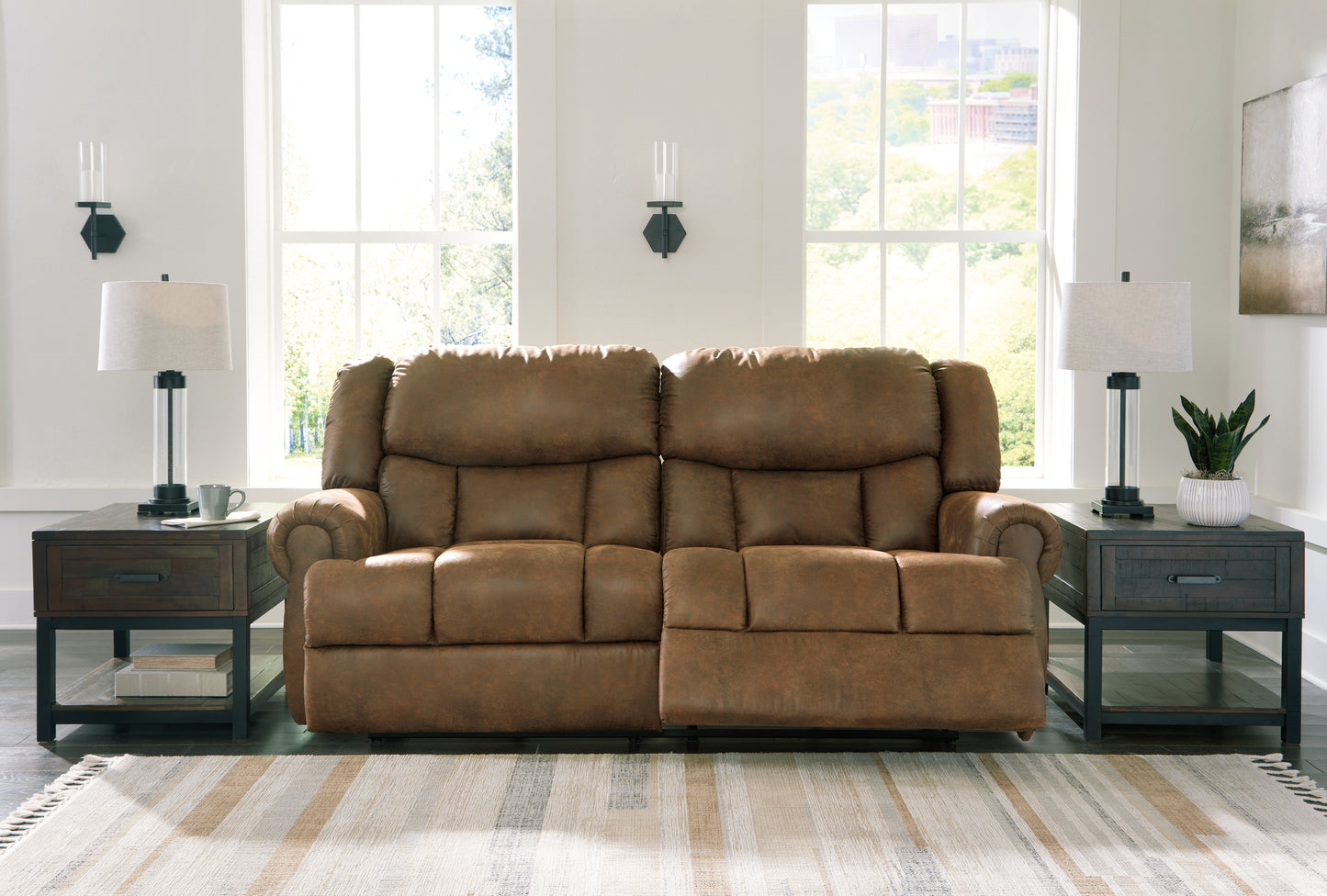 Bradenton Furniture Outlet - Ashley Furniture - Boothbay Living Room - 2 Seat Reclining Sofa / Auburn - 4470481