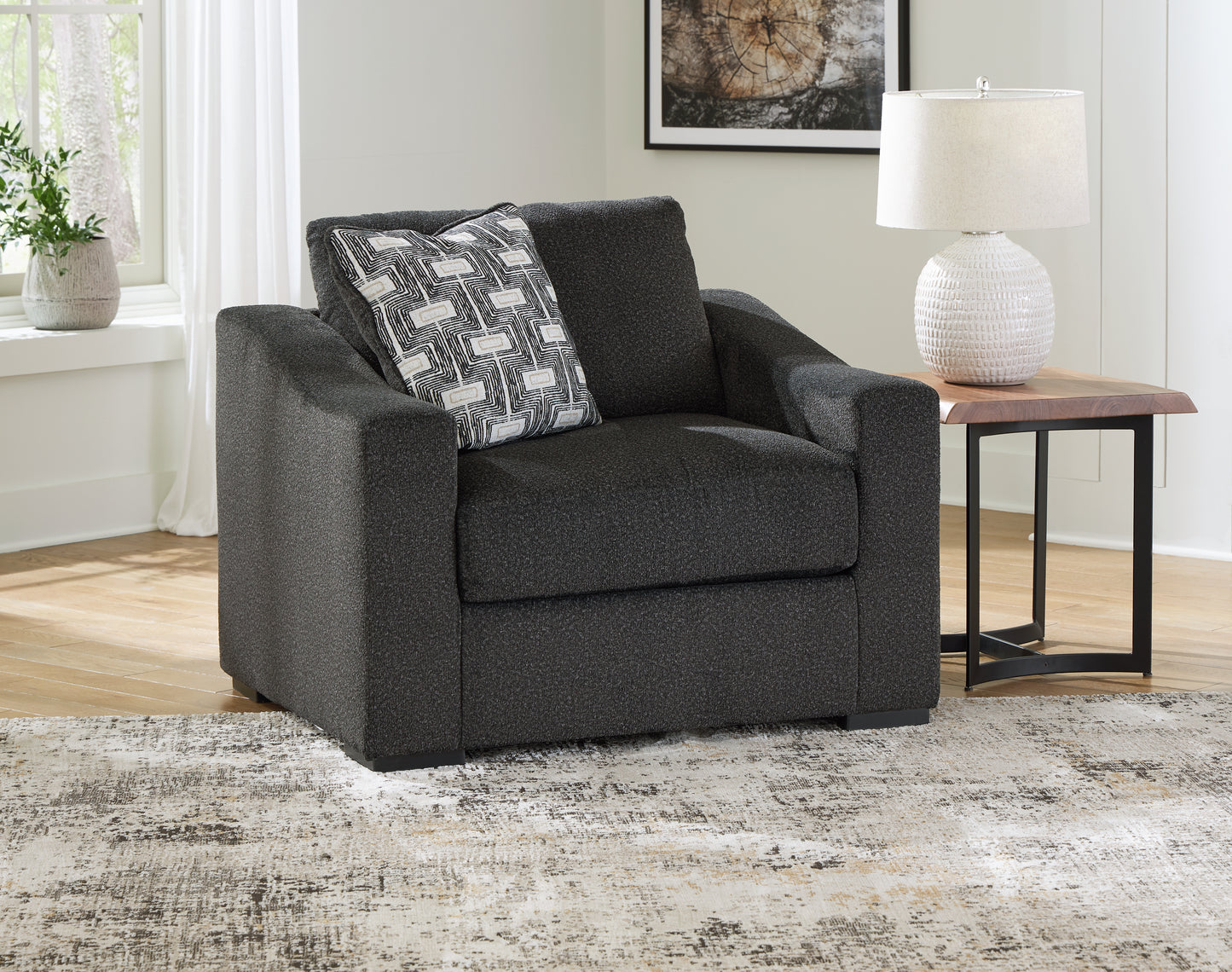 Bradenton Furniture Outlet - Ashley Furniture - Wryenlynn Living Room - Chair and a Half / Onyx - 4940523