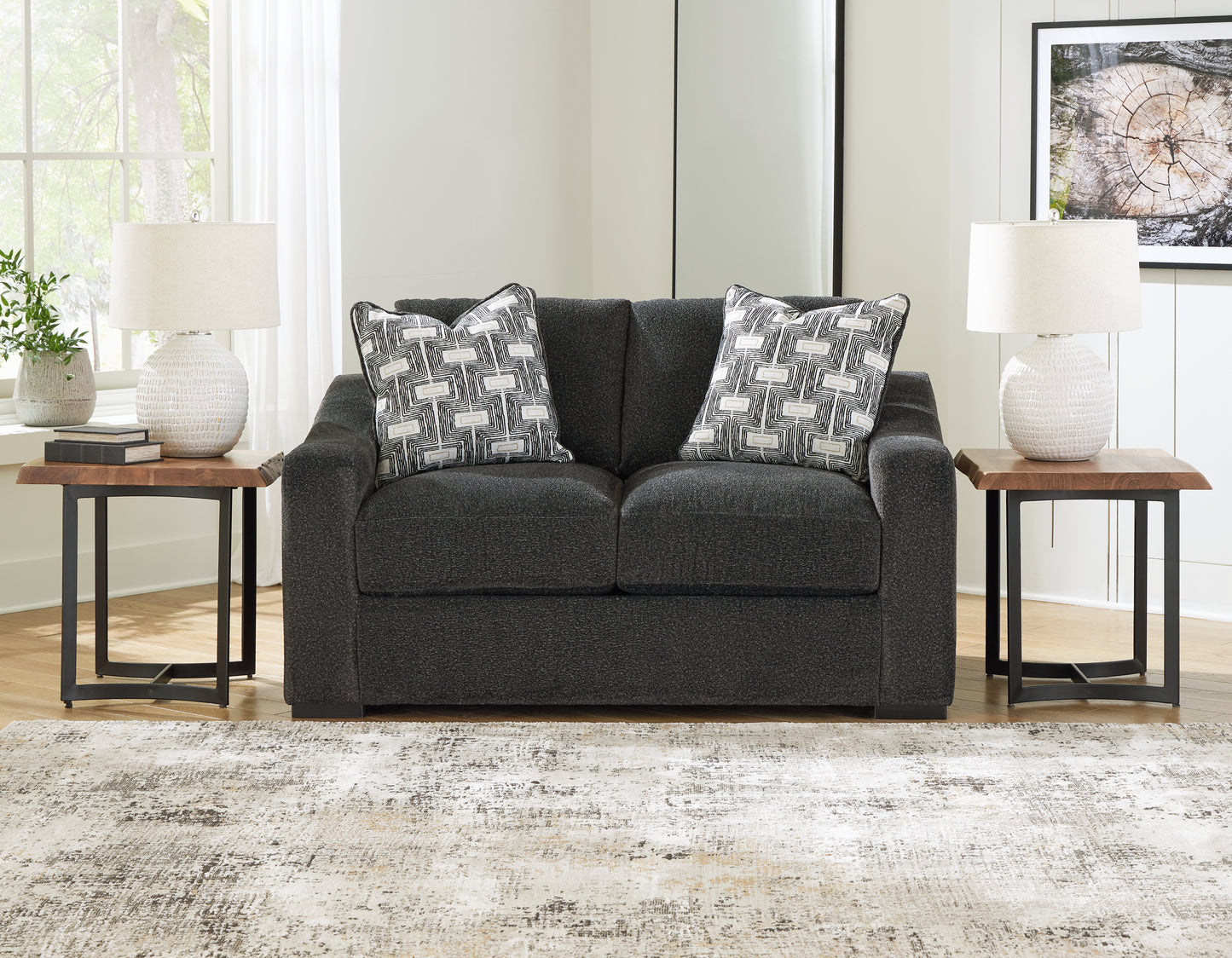 Bradenton Furniture Outlet - Ashley Furniture - Wryenlynn Living Room - Loveseat / Onyx - 4940535