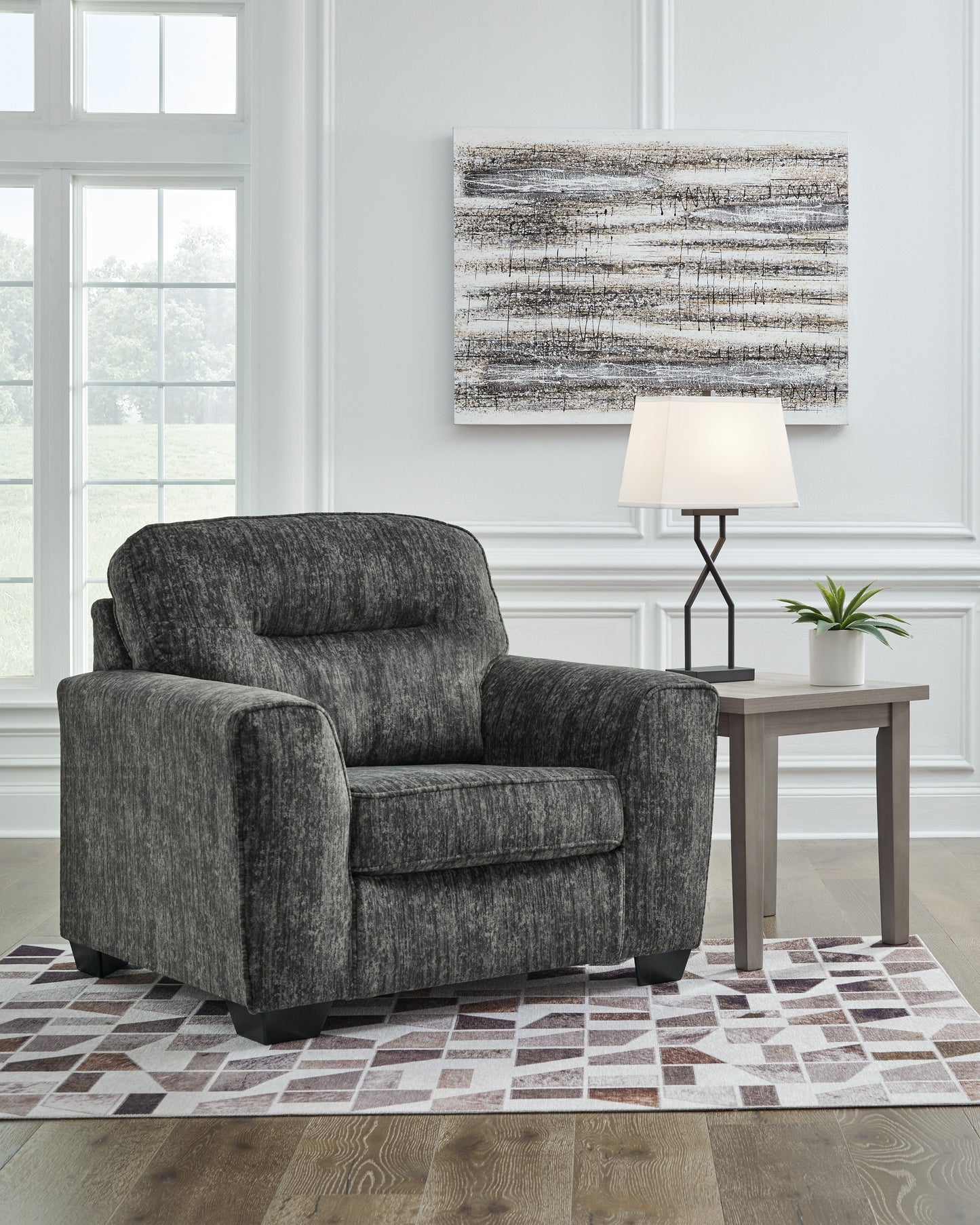 Bradenton Furniture Outlet - Ashley Furniture - Lonoke Living Room - Chair and a Half / Gunmetal - 5050423