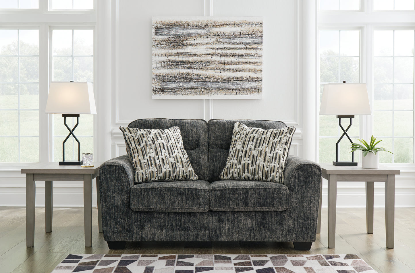 Bradenton Furniture Outlet - Ashley Furniture - Lonoke Living Room - Chair and a Half / Gunmetal - 5050423