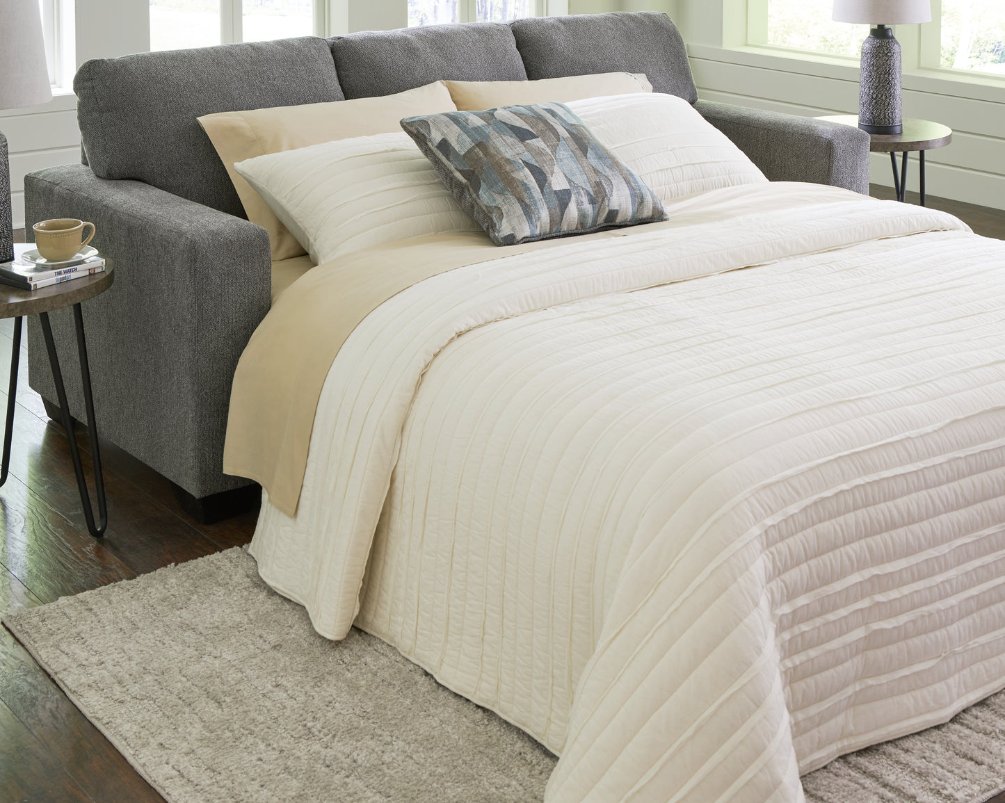 Bradenton Furniture Outlet - Ashley Furniture - Deltona Living Room - Queen Sofa Sleeper / Graphite - 5120539