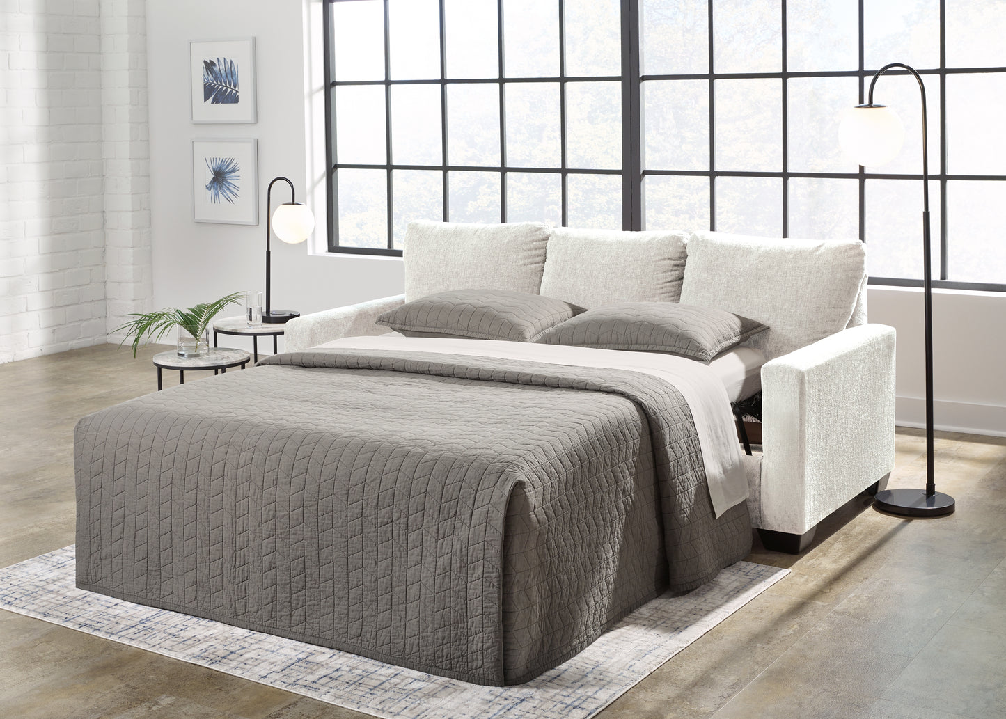 Bradenton Furniture Outlet - Ashley Furniture - Rannis Living Room - Queen Sofa Sleeper / Snow - 5360339