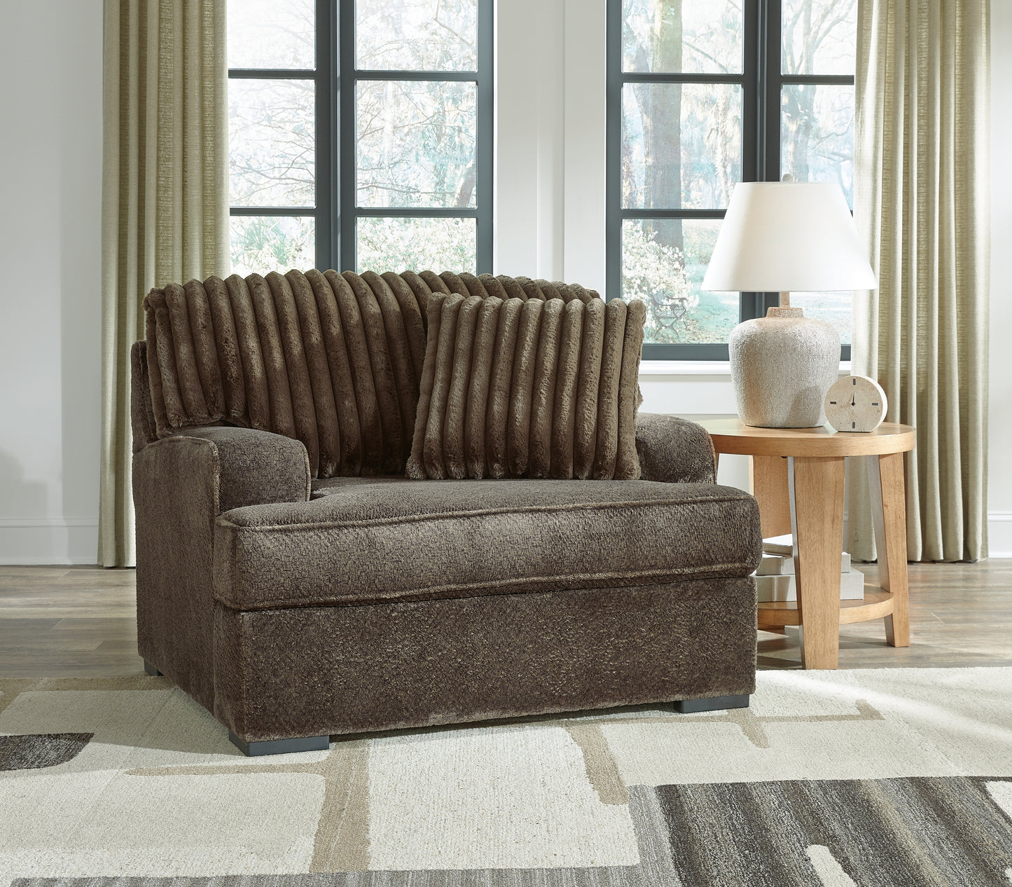 Bradenton Furniture Outlet - Ashley Furniture - Aylesworth Living Room - Chair and a Half / Chocolate - 5370223