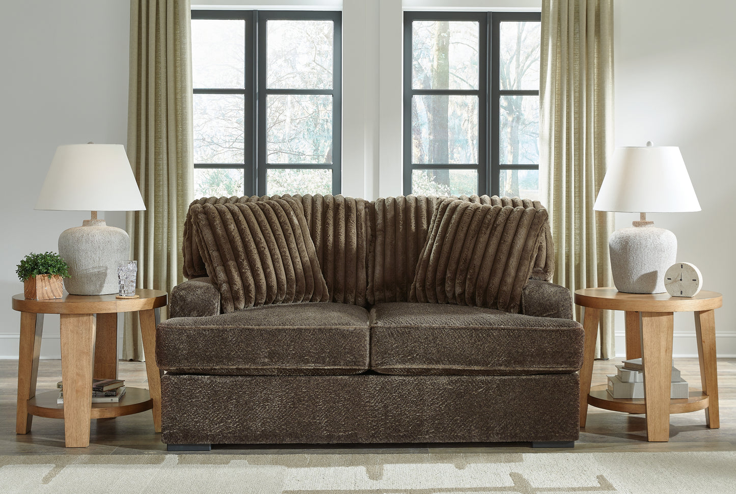 Bradenton Furniture Outlet - Ashley Furniture - Aylesworth Living Room - Loveseat / Chocolate - 5370235
