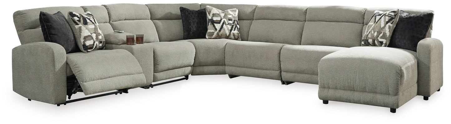 Bradenton Furniture Outlet - Ashley Furniture - Colleyville Sectional - 7-Piece Power Reclining Sectional with Chaise / Stone - 54405S32