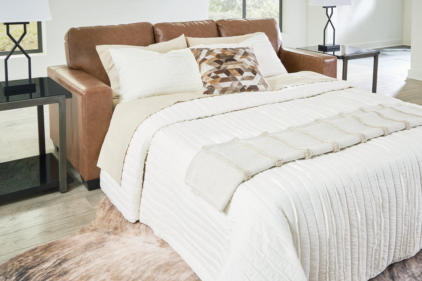 Bradenton Furniture Outlet - Ashley Furniture - Bolsena Living Room - Queen Sofa Sleeper / Caramel - 5560339