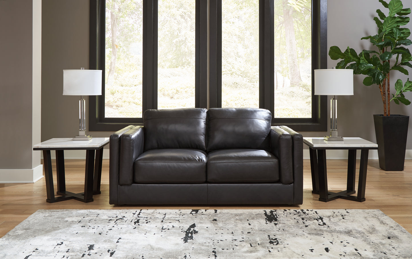 Bradenton Furniture Outlet - Ashley Furniture - Amiata Living Room - Loveseat / Onyx - 5740535