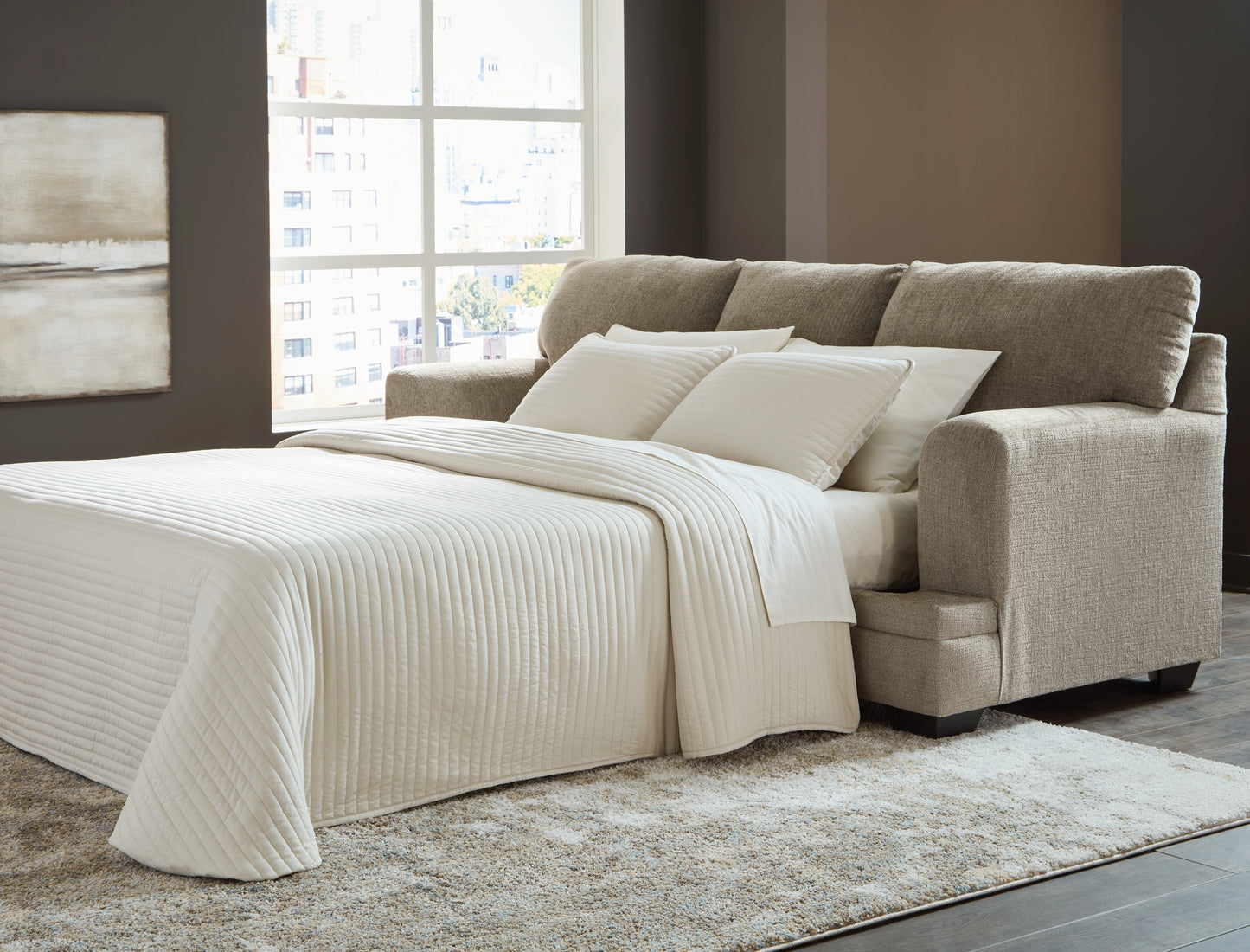 Bradenton Furniture Outlet - Ashley Furniture - Stonemeade Living Room - Queen Sofa Sleeper / Taupe - 5950439