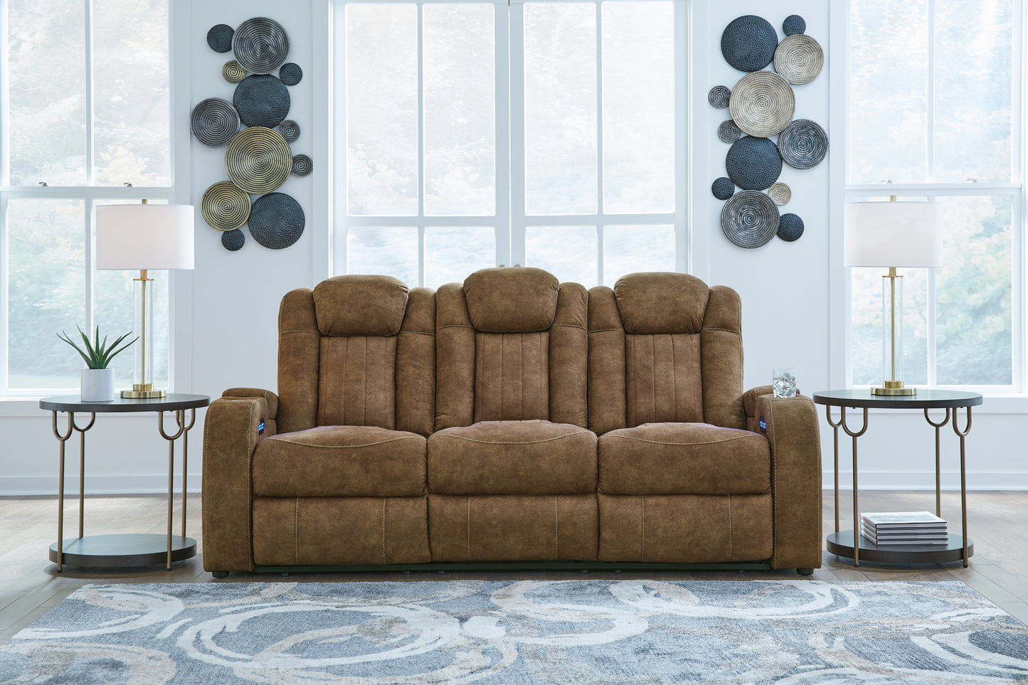 Bradenton Furniture Outlet - Ashley Furniture - Wolfridge Living Room - PWR REC Sofa with ADJ Headrest / Brindle - 6070315