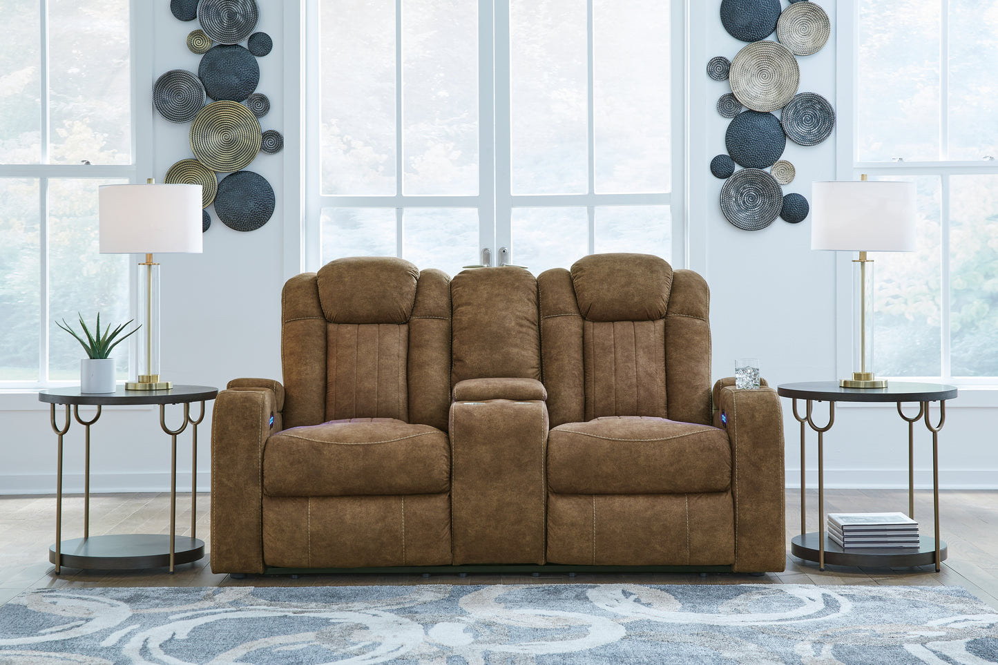 Bradenton Furniture Outlet - Ashley Furniture - Wolfridge Living Room - PWR REC Loveseat/CON/ADJ HDRST / Brindle - 6070318