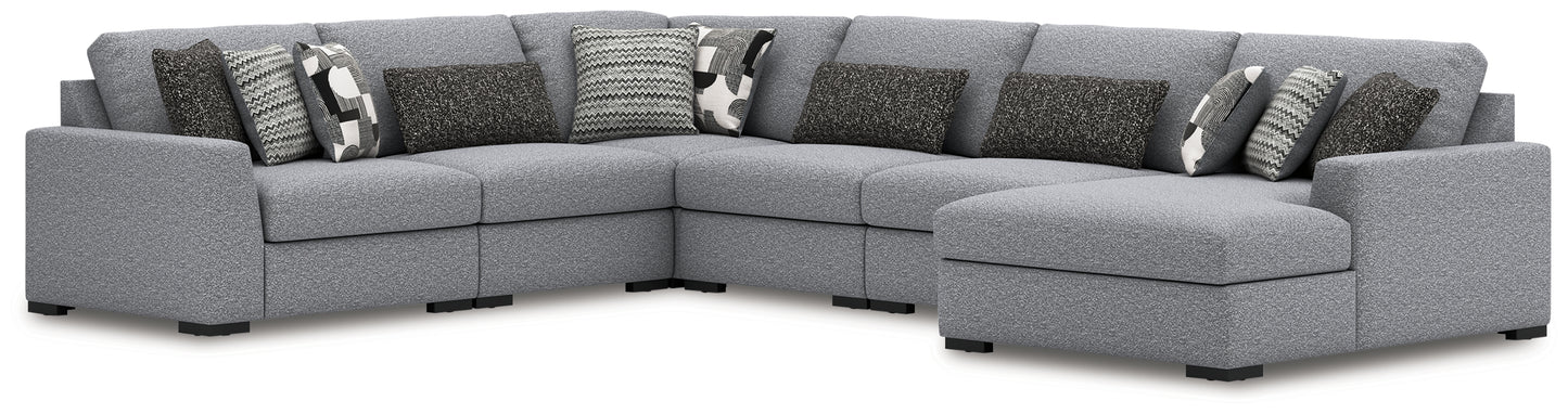 Bradenton Furniture Outlet - Ashley Furniture - Bealton Sectional - RAF 6-Piece Sectional with Chaise / Salt and Pepper - 61305S12