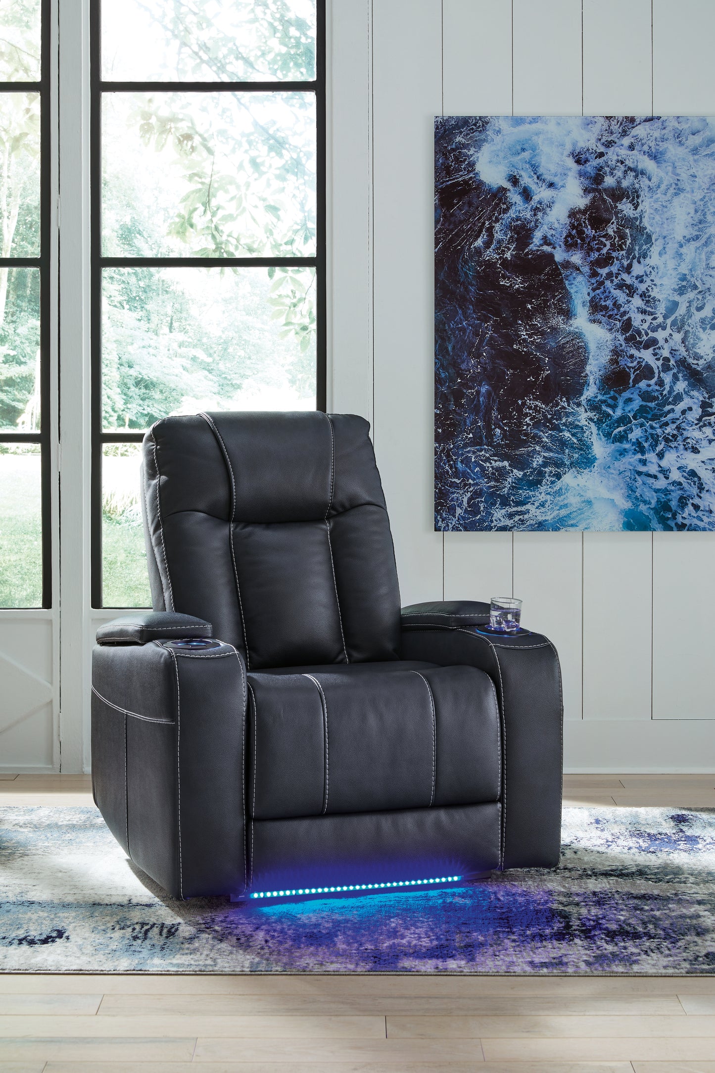 Bradenton Furniture Outlet - Ashley Furniture - Feazada Living Room - PWR Recliner/ADJ Headrest / Sapphire - 6620613