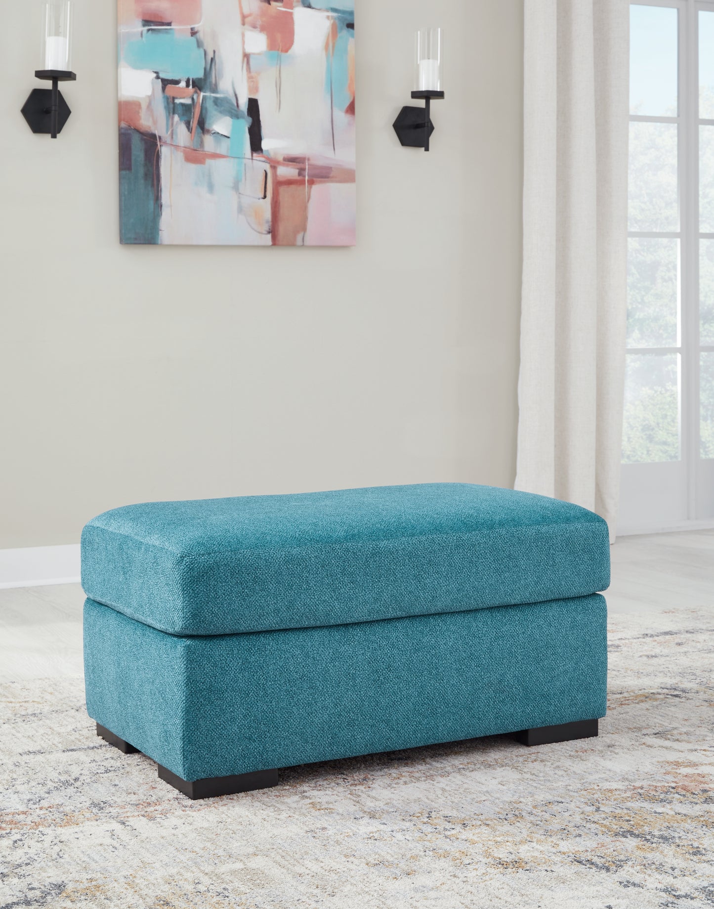 Bradenton Furniture Outlet - Ashley Furniture - Keerwick Living Room - Ottoman / Teal - 6750714