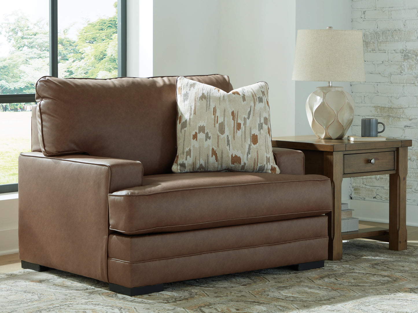 Bradenton Furniture Outlet - Ashley Furniture - VillaCourt Living Room - Chair and a Half / Caramel - 7490923