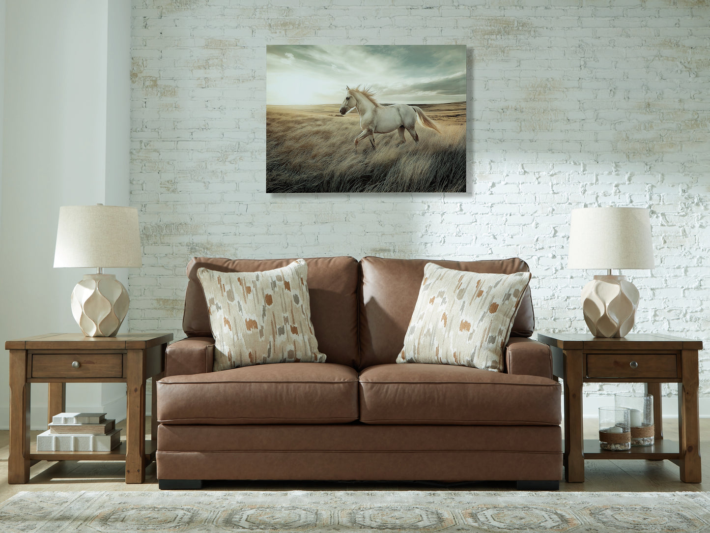 Bradenton Furniture Outlet - Ashley Furniture - VillaCourt Living Room - Loveseat / Caramel - 7490935