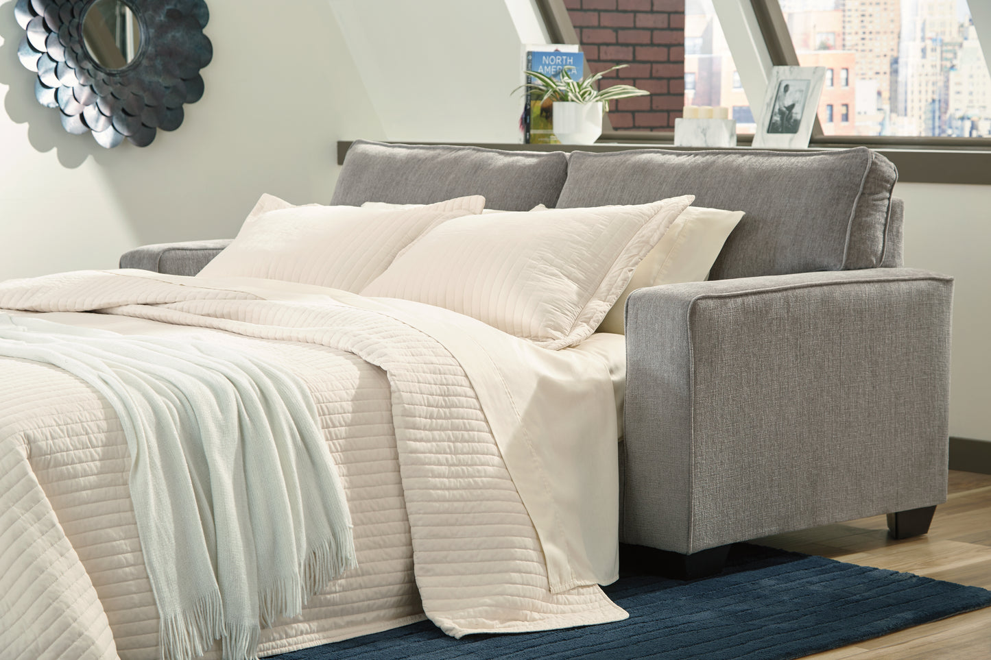Bradenton Furniture Outlet - Ashley Furniture - Altari Living Room - Queen Sofa Sleeper / Alloy - 8721439
