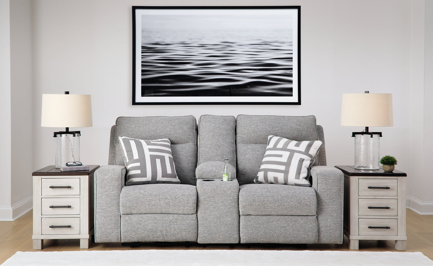 Bradenton Furniture Outlet - Ashley Furniture - Biscoe Living Room - PWR Recliner/ADJ Headrest / Pewter - 9050313