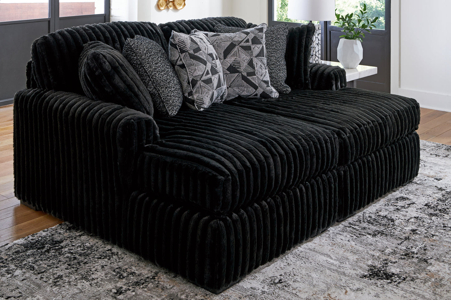 Bradenton Furniture Outlet - Ashley Furniture - Midnight-Madness Sectional - RAF Super Chaise / Onyx - 98103S8