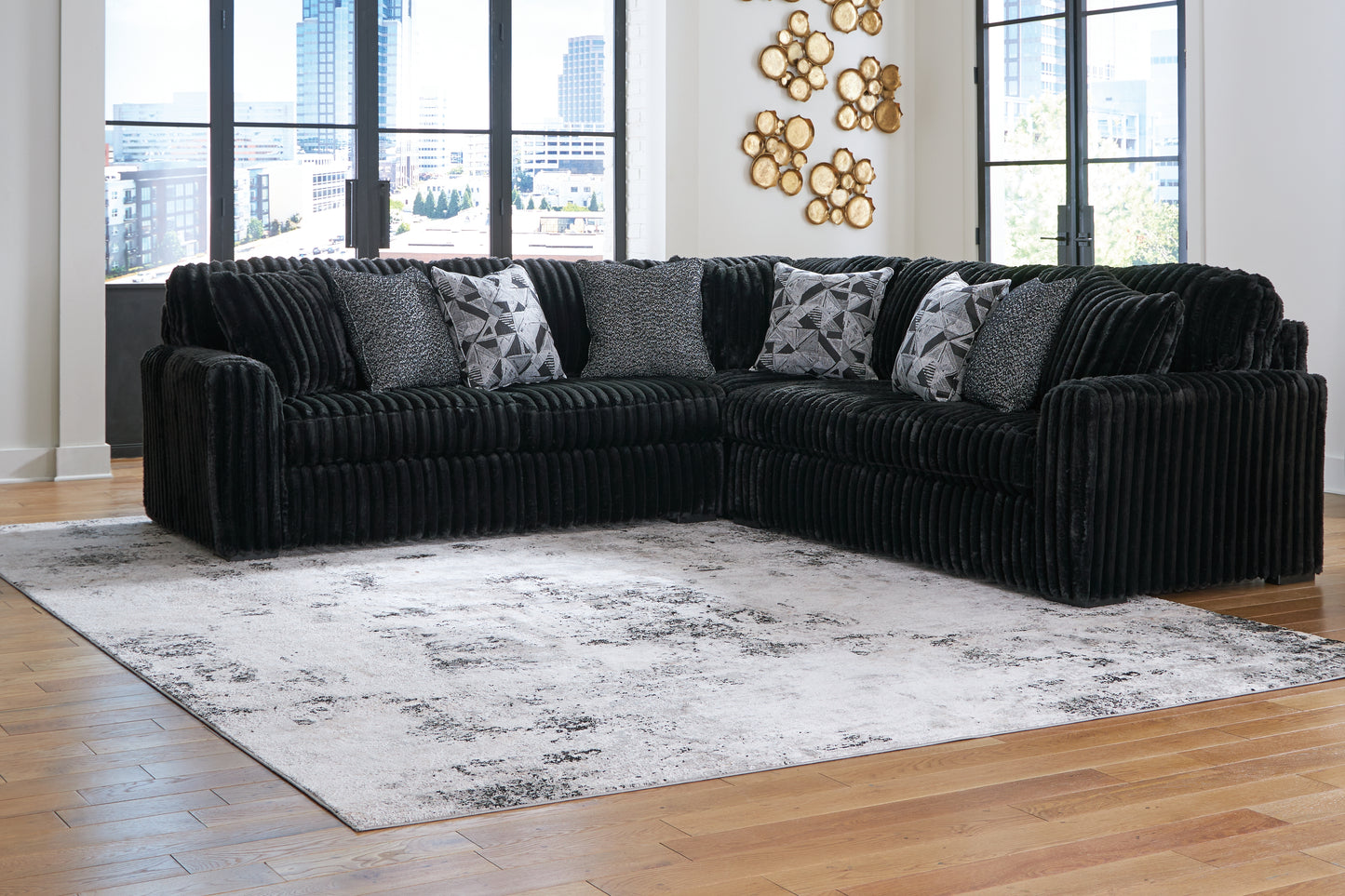 Bradenton Furniture Outlet - Ashley Furniture - Midnight-Madness Sectional - LAF 3-Piece Sectional / Onyx - 98103S6