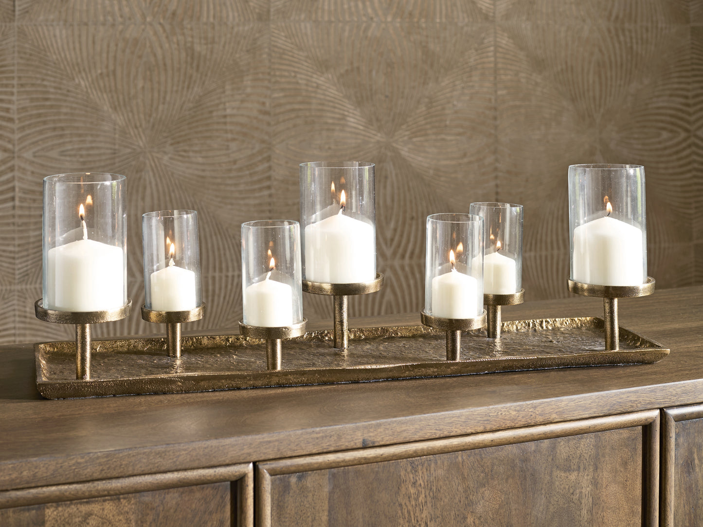 Bradenton Furniture Outlet - Ashley Furniture - Wallmond Candle Holder - Candle Holder / Antique Brass Finish - A2000820