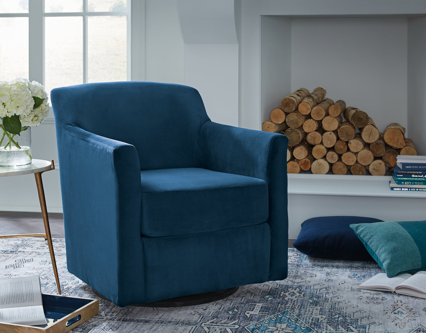 Bradenton Furniture Outlet - Ashley Furniture - Bradney Swivel Accent Chair - Swivel Accent Chair / Ink - A3000602