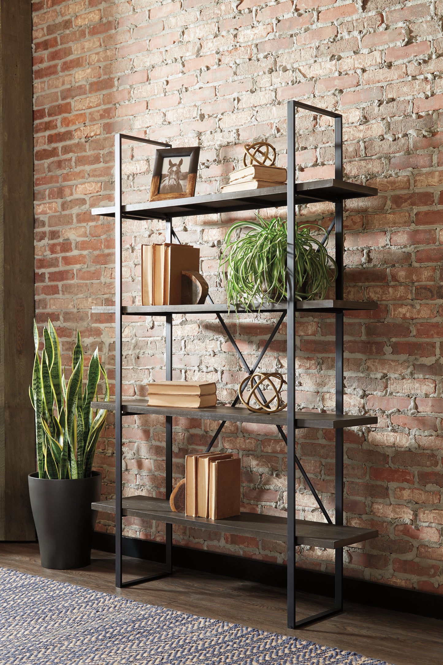 Bradenton Furniture Outlet - Ashley Furniture - Gilesgrove Bookcase - Bookcase / Black/Gray - A4000017