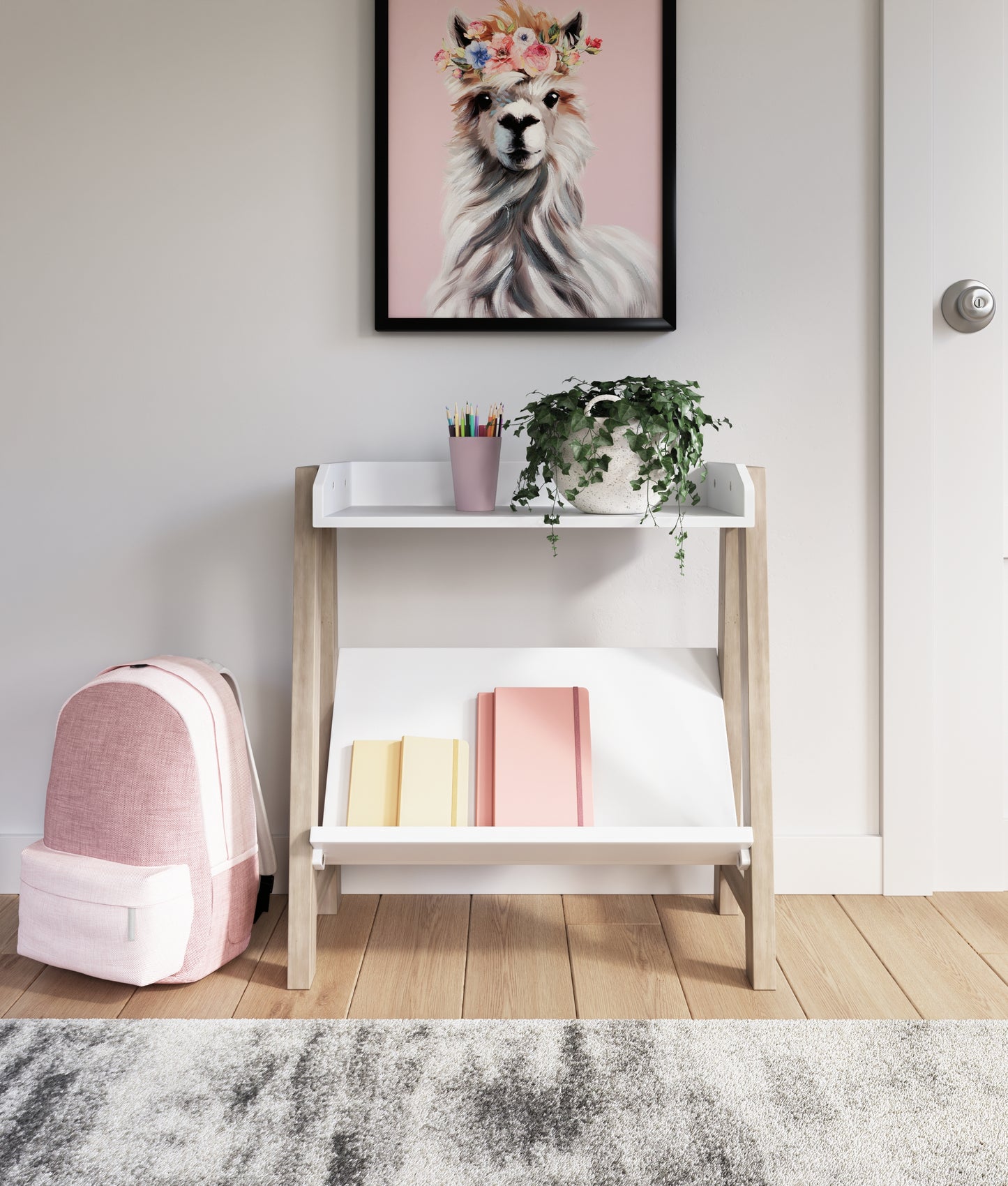 Bradenton Furniture Outlet - Ashley Furniture - Blariden Bookcase - Small Bookcase / White/Tan - A4000361